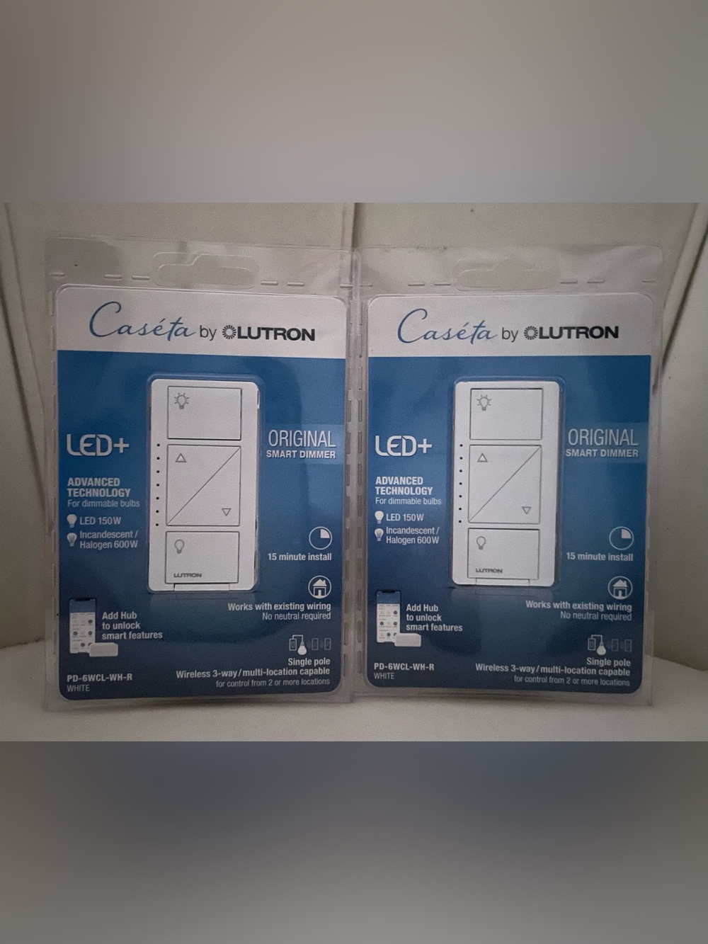 Caséta by Lutron LED+ Original Smart Dimmer - White (Pair)
